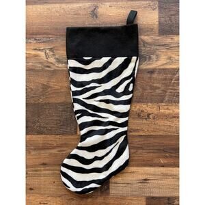 Zebra Animal Print Christmas Stocking Handmade 21" Long